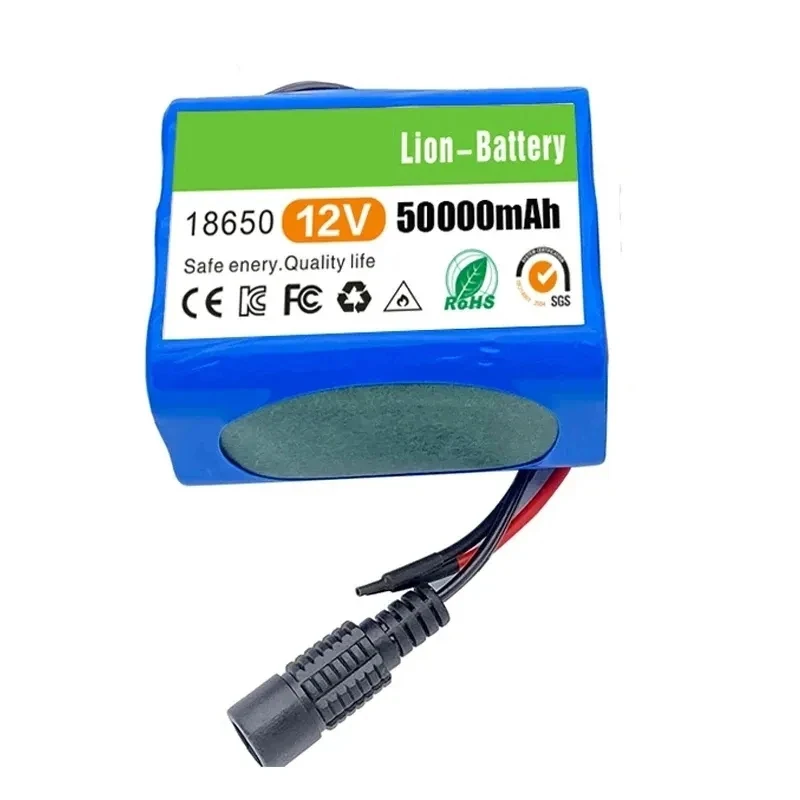 12V 50000mah battery 18650 Li-ion 50Ah Rechargeable batteries with BMS Lithium Battery packs Protection Board +12.6V Charger