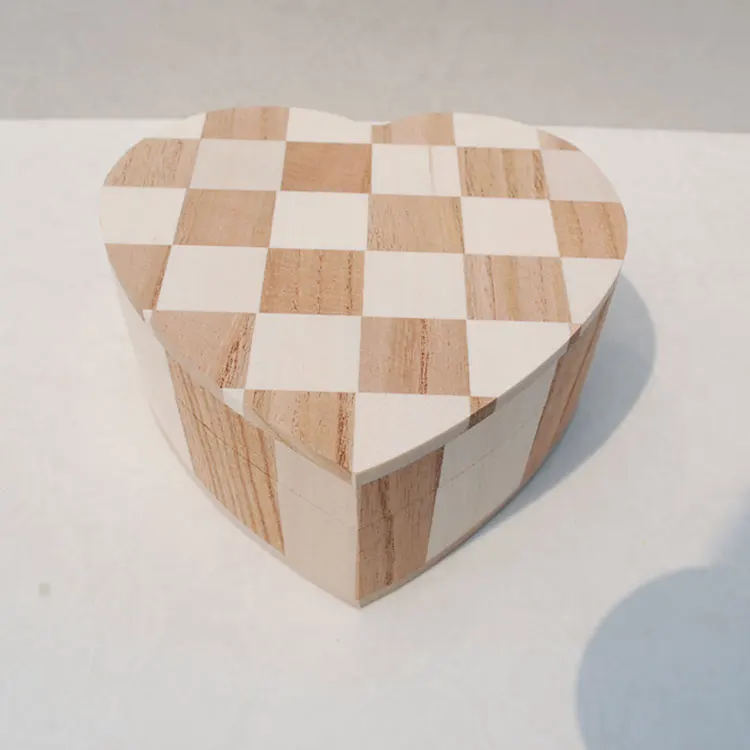 heart shape wooden boxes with hinged lid wood engagement ring gift box