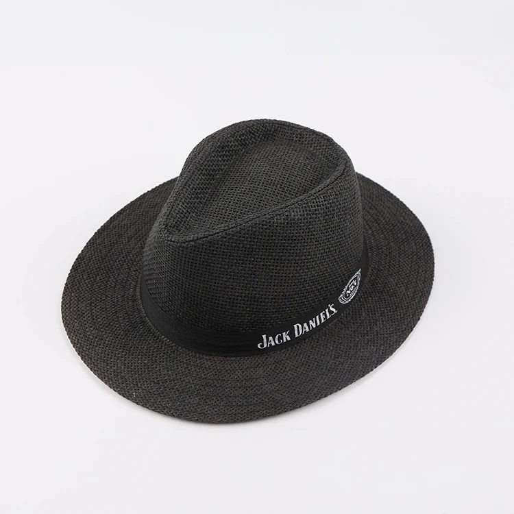 Customized Famous Logo/Brand Printed Fashion Simple Paper Straw Hat Panama Straw Hat Cowboy Hats