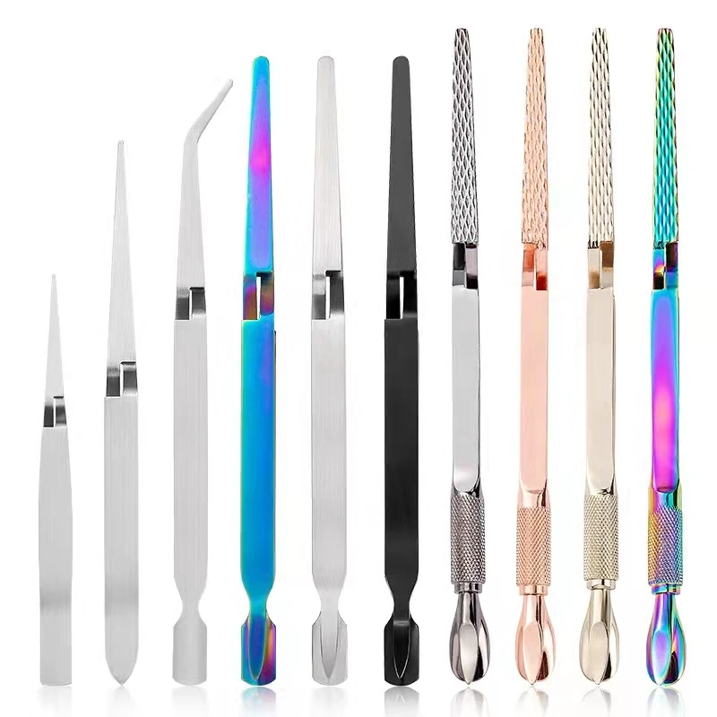 Nail Art Sculpting Clip Shaping Clip X-shaped Stainless Steel Tweezers Clip Extending Crystal Nail Sculpting Tweezers Nail tool