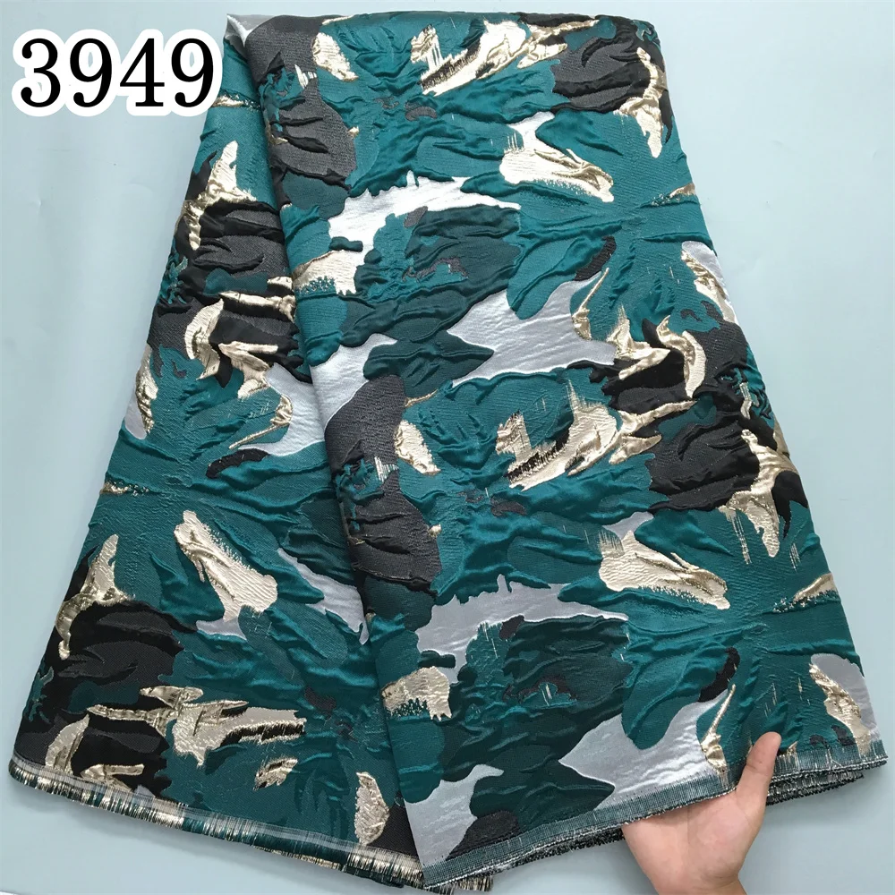 African Brocade Fabric Jacquard Lace 2024 New Nigerian Damask Floral Material Dentelle Africaine For Sewing Dress 3949