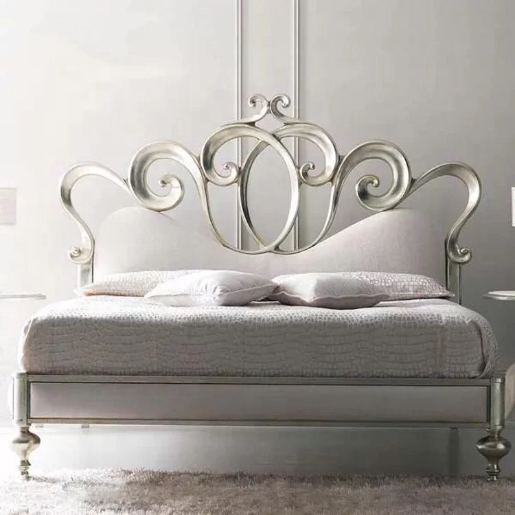 French Palace Simple Carved Solid Wood Romantic Princess Bed King Bed