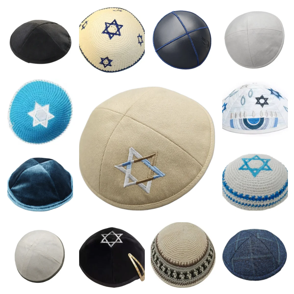 Wholesale Kippah Jewish Kippot Custom Logo High Quality Yarmulka Kippah For Jewish