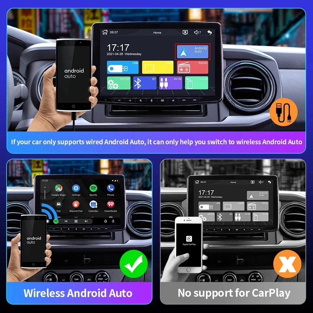 Portable Carplay Wireless Adapter Car Gadgets Android Auto Dongle  For Bmw 320d E90 For Jeep Renegade For Toyota Camry