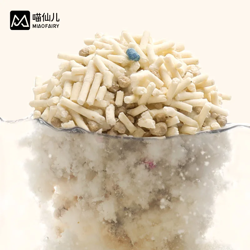 Healthy and clean environment soluble deodorant bentonite tofu mixed cat litter 100% raw materials support OEM