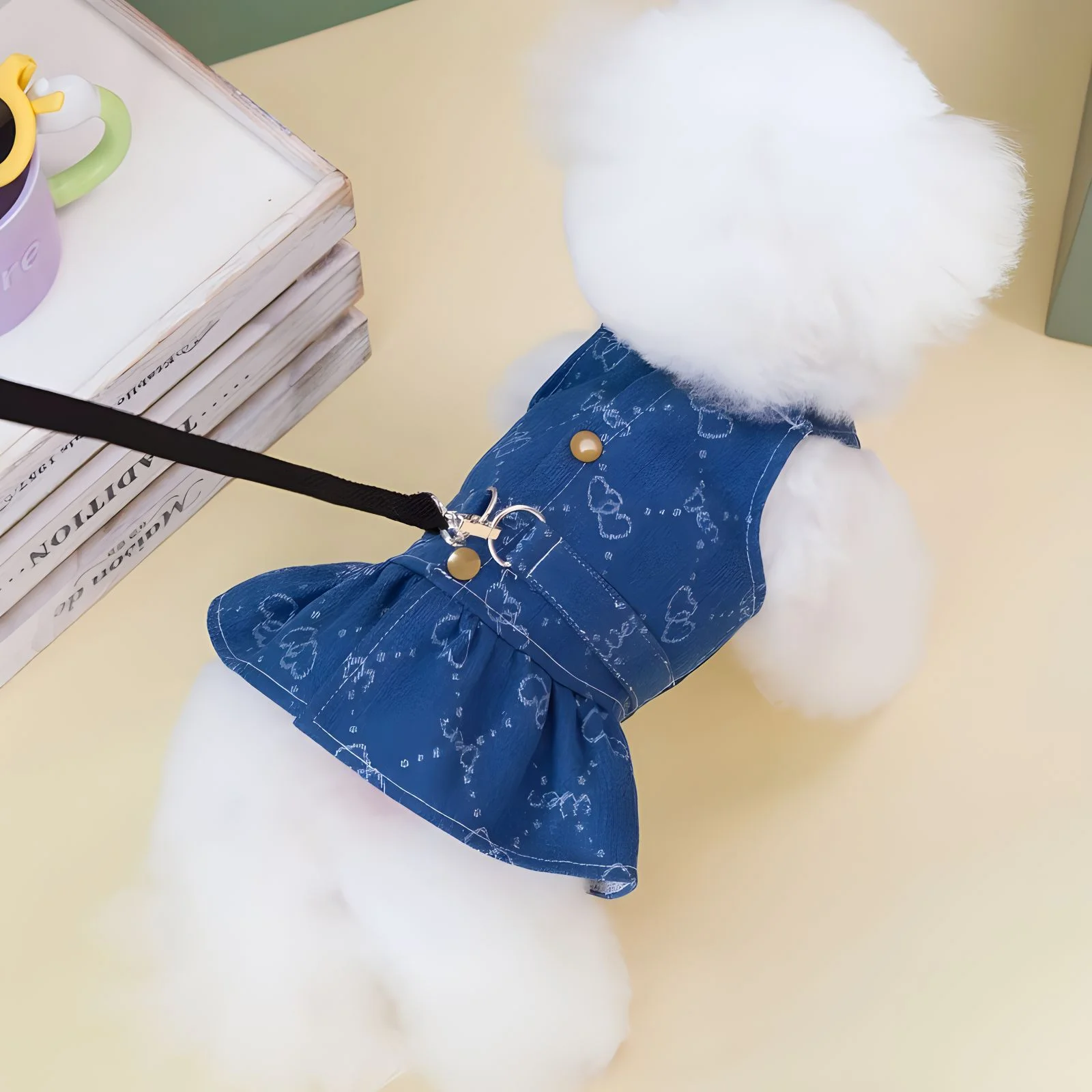 Dog Dresses Cute Bowknot Cat Princess Vest Skirt with D-Ring Pet Spring Summer Clothes Puppy boys girls Walking Harness Outfits
