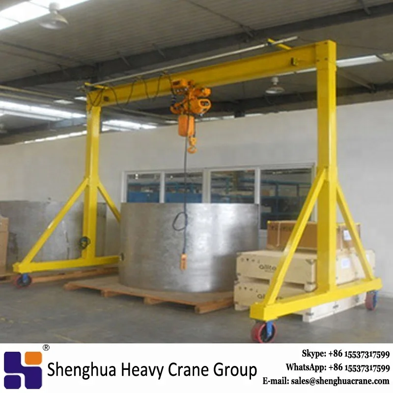 Aluminium Mini Portable Mobile Gantry Crane 1 Ton 2 Ton 3 Ton 5 Ton 7.5 Ton 10 Ton for Sale