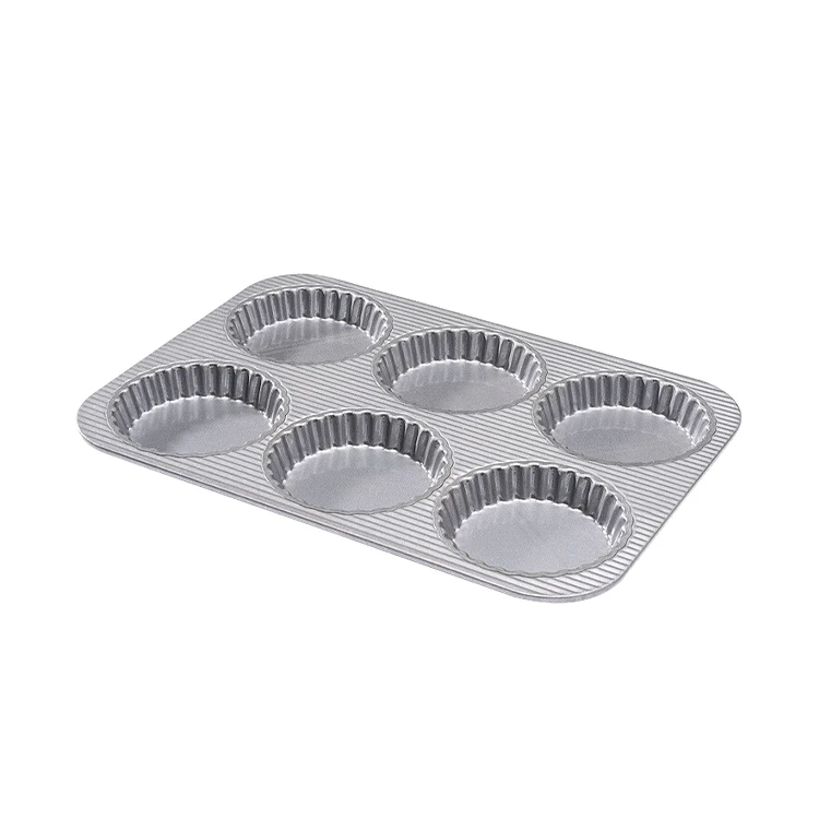 Домашний ресторан алюминий с антипригарным покрытием золотого цвета 6 cavity пончик Форма для выпекания для пирожного в чашке с выпечки печенья лоток плесень