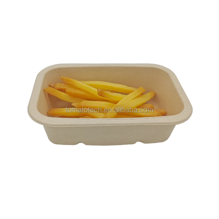 Disposable Biodegradable Sugarcane Bagasse Potato Chips Container