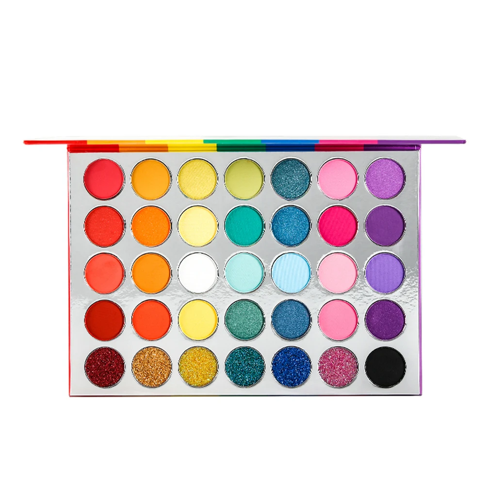 35 Color Rainbow Eyeshadow Palette Private Custom Logo Makeup Bulk Palette Wholesale