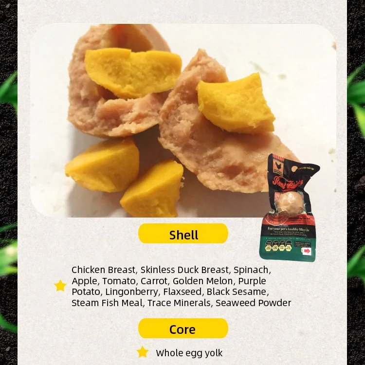 Manufacturer wholesale pet snacks 40g meat egg dog snacks energy egg dog training treats puppy snacks