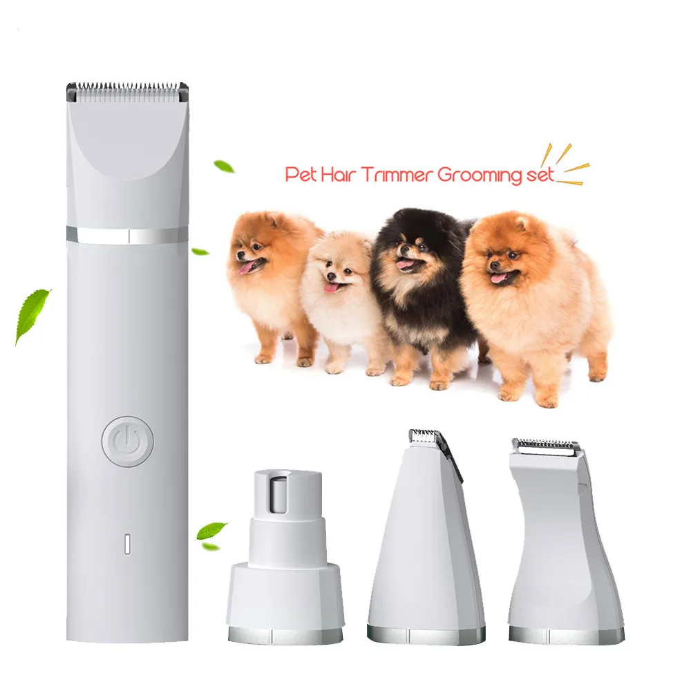 4 in 1Electric Waterproof Rechargeable Dog Cat Grooming Nail Grinder Pet Hair Clipper