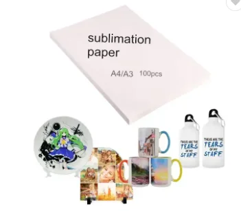 Wholesale 125gsm A3 A4 fast dry sublimation paper 100 sheets pack light/dark inkjet Heat transfer paper for t shirts and mug