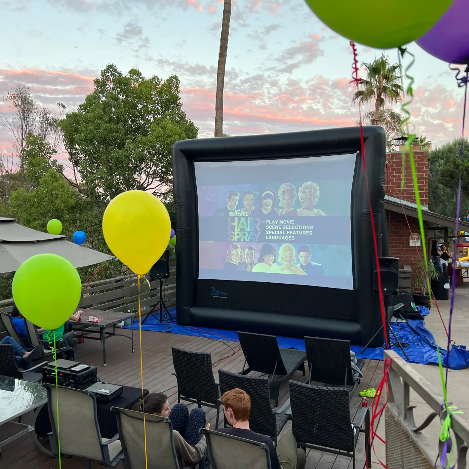 Teamwork Buildings Inflatable Movie Screen Backyard Open Air Inflatable Cinema Inflatable Projector Screen for Party