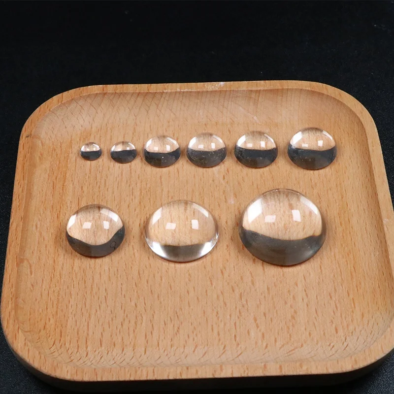 Wholesale loose gemstone 8 mm to 100 mm half ball glass beads round clear white glass cabochon