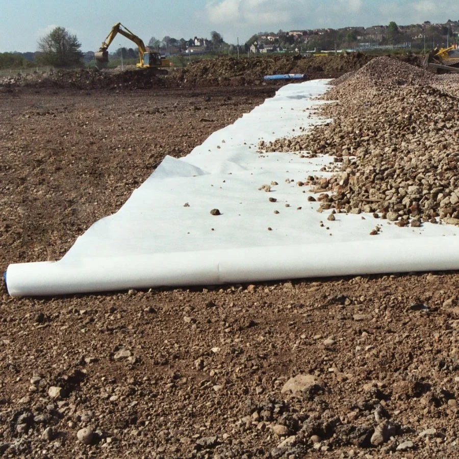 Factory Polypropylene Olefin Fabric Nonwoven Geotextile White Black Non Woven for Retaining Wall
