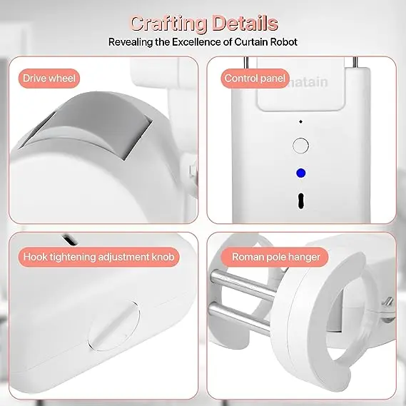 Galime Alexa Google Home Control Smart Tuya Wifi Motorized Electric Automation Motorised AutomaticRail Rod Curtain Motor battery