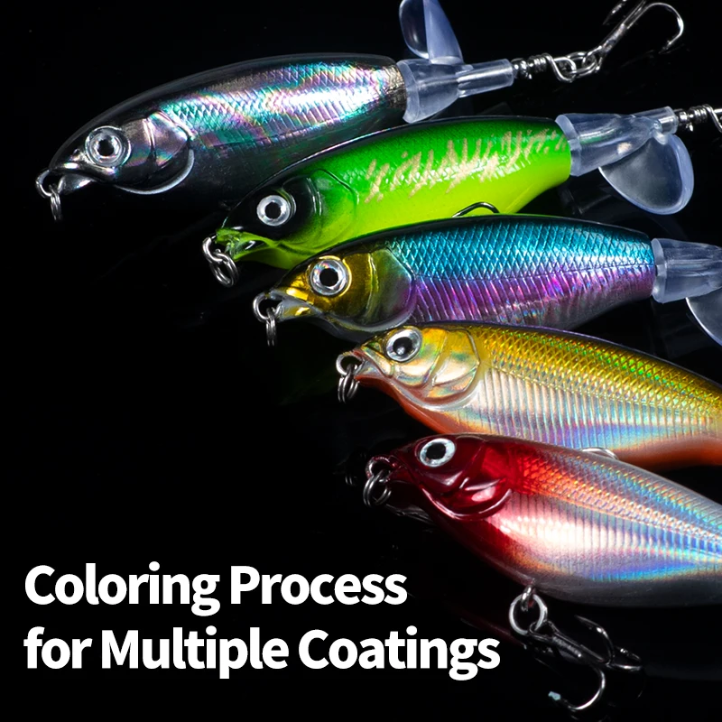 LINNHUE Fishing lure 5.5g 11g Propeller Topwater Treble Hook Artificial Bait Hard Plopper Soft Rotating Tail Fishing Tackle