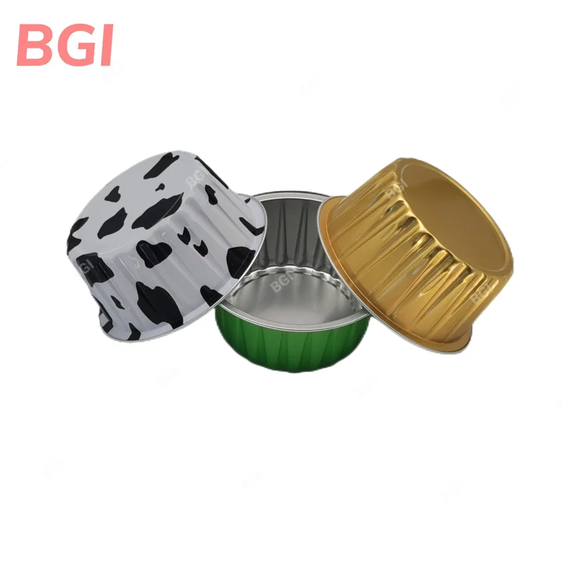 Abl Pack 200ml 6.7oz Disposable Aluminium Food Packaging Aluminium Foil Container Mould Cake Pan With Plastic Lid