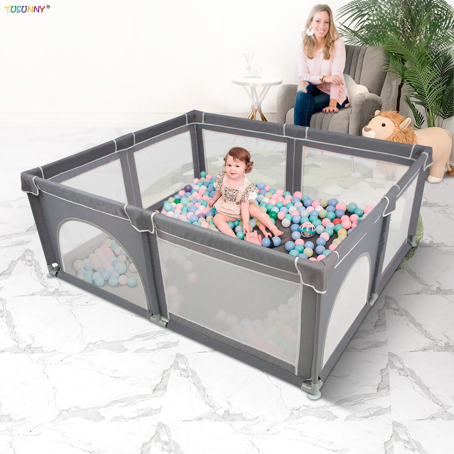Portable Safety Playard Folding PlayPen for Infant Baby
