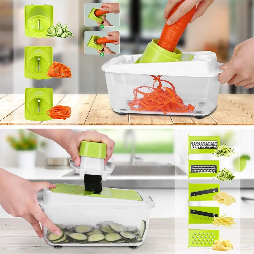 TOALLWIN kitchen tools gadgets 23pcs veggie mandolin slicer vegetable cutter potato onion slicer mandolin vegetable chopper