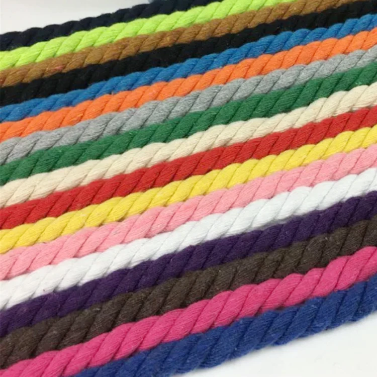 Customized 8mm Round Cotton Weaving Style Shoelaces Twist Thick Rope Shoe Laces for Sneakers
