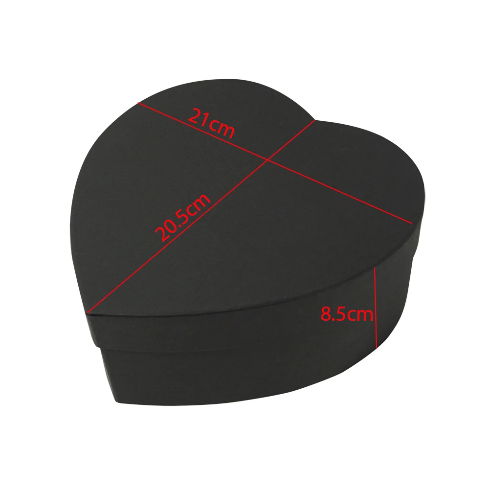 Black Paper Heart Shaped Soap Cardboard Box for Valentine's Day Wedding Candy Flower First Period Gift Packing Box