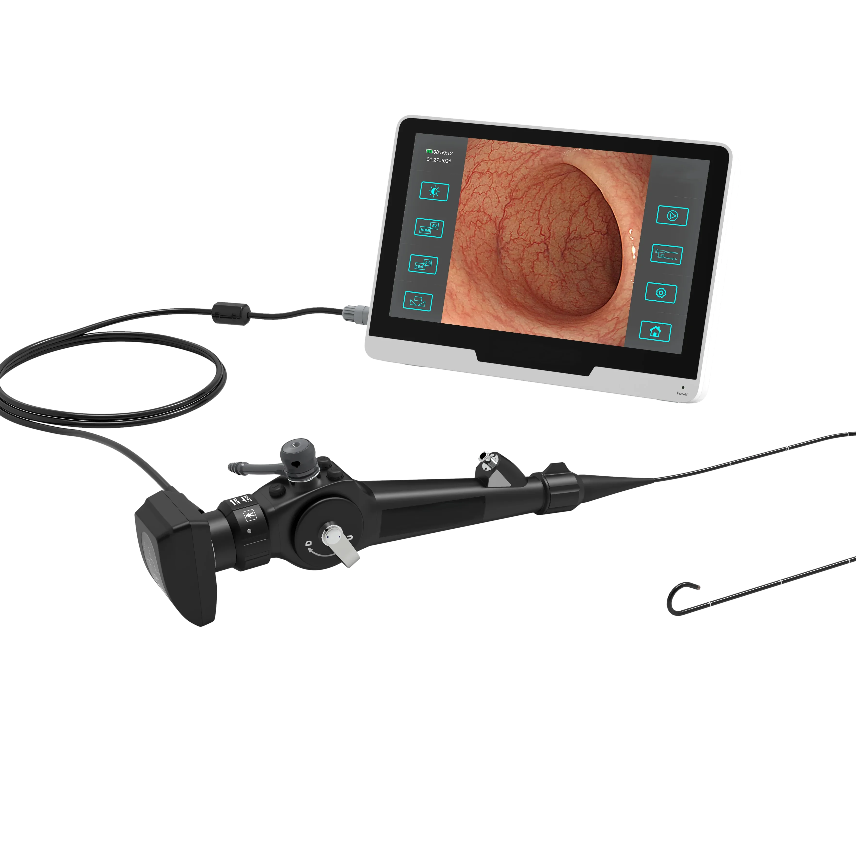 Clinical Portable Endoscope Equipment Medical Use Portable Veterinary Endoscope with Touch Screen