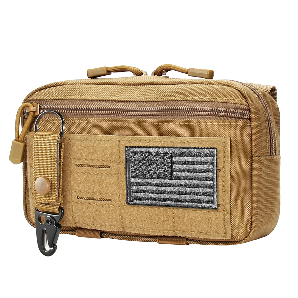Horizontal Modular Men Utility Tactical Admin Pouch can hold Keychain Molle EDC Pouch Waist Bags