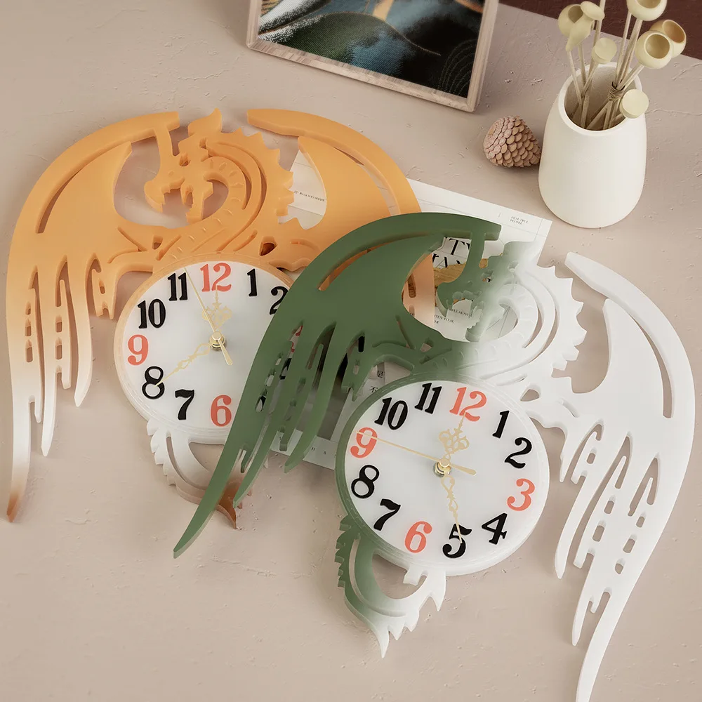 Diy Flying Clock Epoxy Mold Simple Clock Movement Arabic Digital Dial Decoration Silicone Mold
