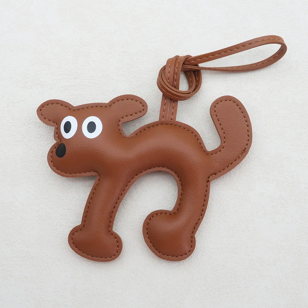 Pu Leather Dog Cat Charms Pendants Keychain Ladies Backpack Pendant Handbag Bag Charm Parts & Accessories