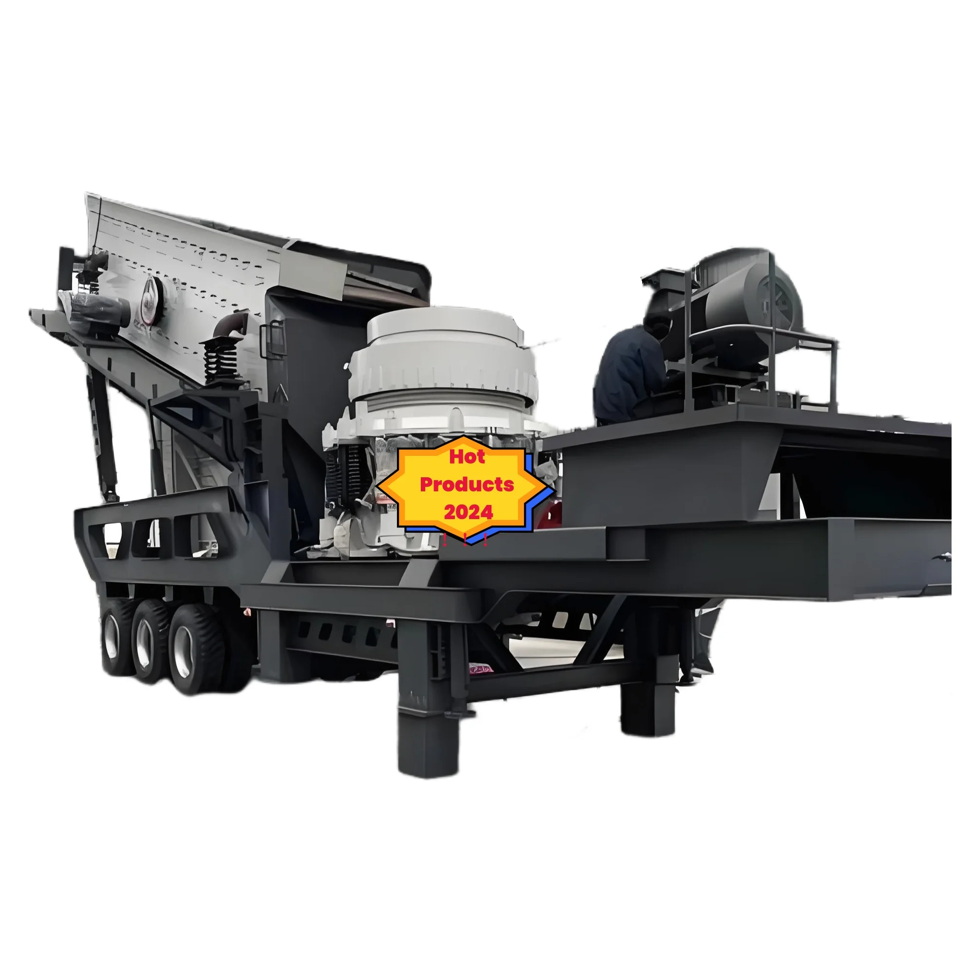 Mobile Cone Crusher Crush Plant 150-250 Tph Moving Construction Waste Aggregate Granite Calcite Hard Rock Stone Crusher Plant