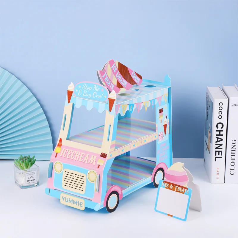 Good Quality Sweet Shop Cupcake Stands Cute Party Cake And Cupcakes Stand Coated Paper For Kids Birthday Party Supply