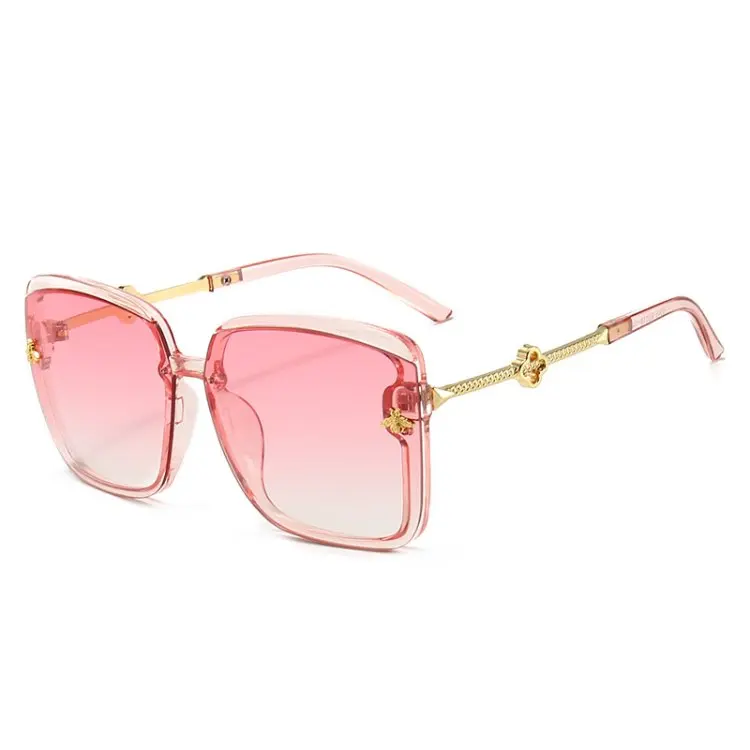 Bee design Fashion Vintage rimless Women Sun Glasses Metal Frame Sunglasses