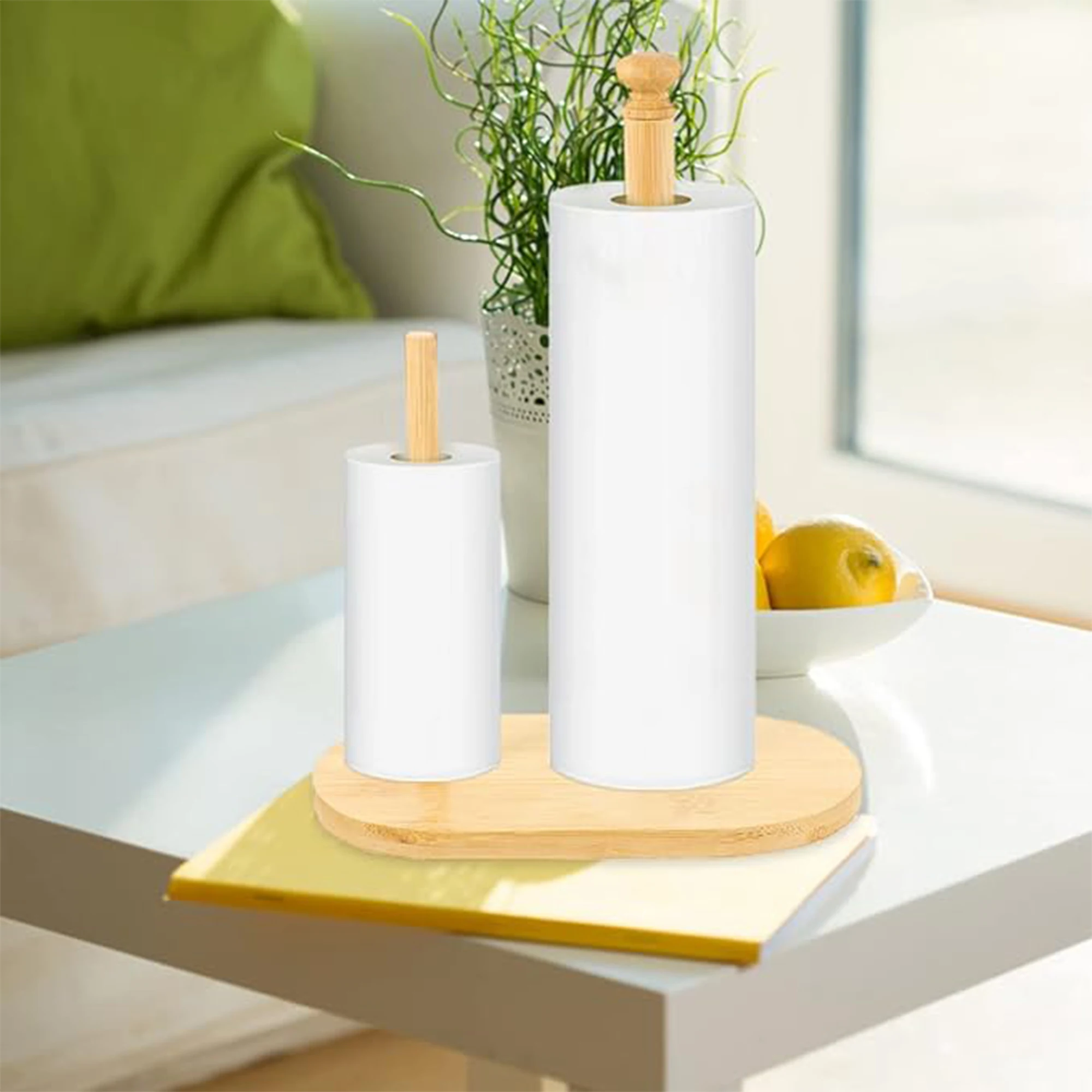 Simple Toilet Creative Bamboo wood Paper Towel Rack Roll Paper Storage Holder Kitchen Household