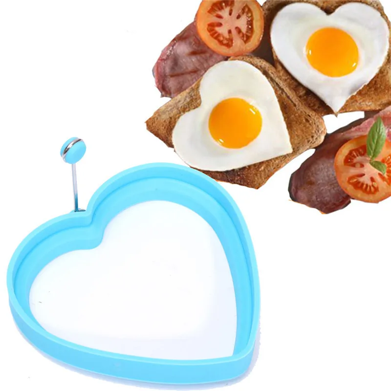 Hot Sale Non Stick Egg Frying Rings Fried Poached Pancake Cooking Egg Silicone Egg Rings with Handle for Cooking