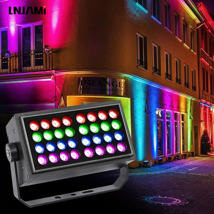 LNJAMI наружный IP66 квадратный DMX RGBW RGB Светодиодный прожектор для фасада здания светодиодный настенный