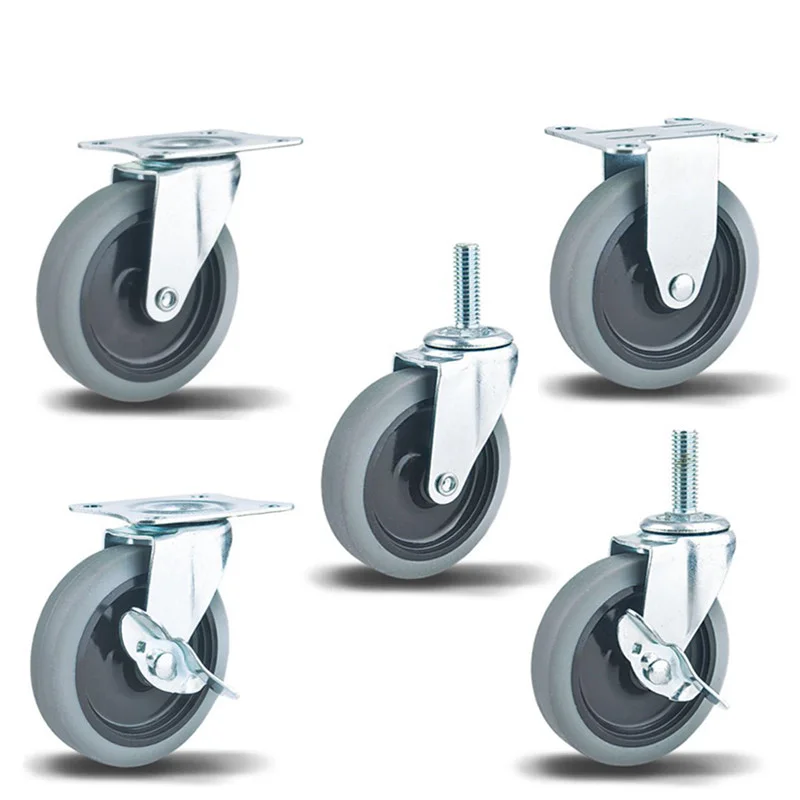 60mm Mesh Chair Castors Swivel Wheels Five Color Replacement Furniture Wheels for Office & Kitchen Plate Mounting 50mm Diameter