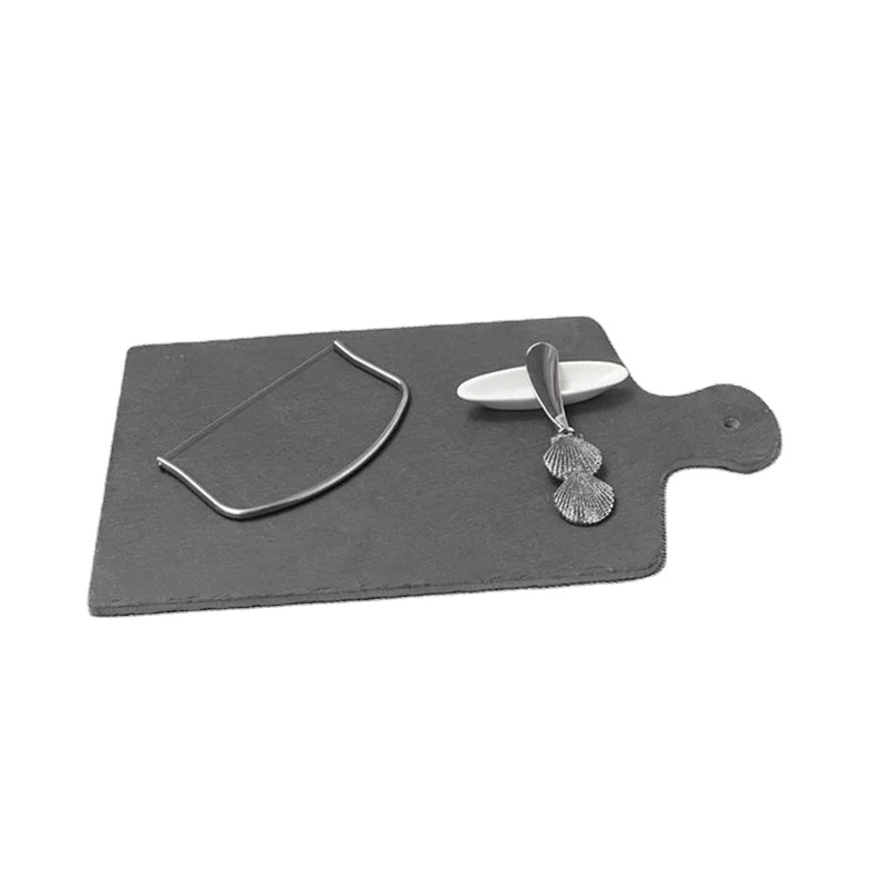wholesale 23x11cm Made from natural stone slate effect cutting surface rustic slate cheese serving mini paddle