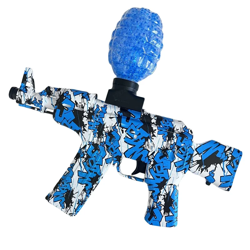 2022 New Ak47 Water Gel Beads Blaster Rifle Outdoor Toys Gel Water Ball Gun Bullet Gel Gun Blaster Electric Splatrball Toy Guns