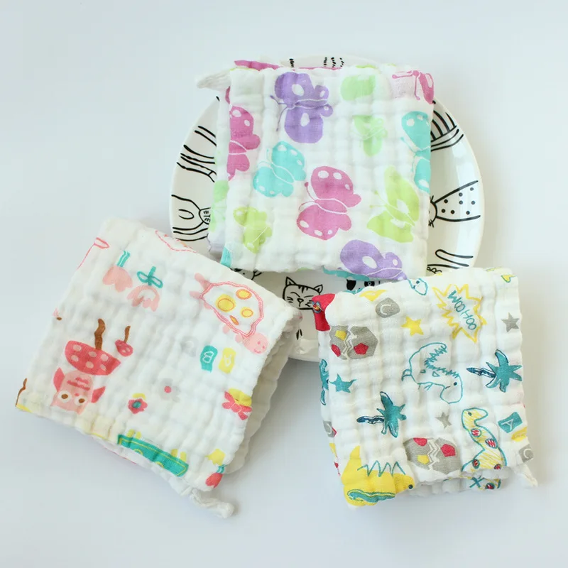 hot selling 6 layers breathable soft cotton gauze muslin saliva towel baby wash cloth