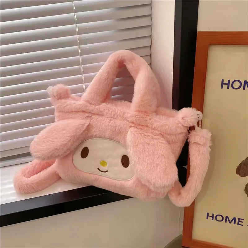Anime Sanrioes Kuromi My Melody Figure Kuromi Plush Backpack Kids Backpack Soft Plush Handbag Sanrioes Plush Bag