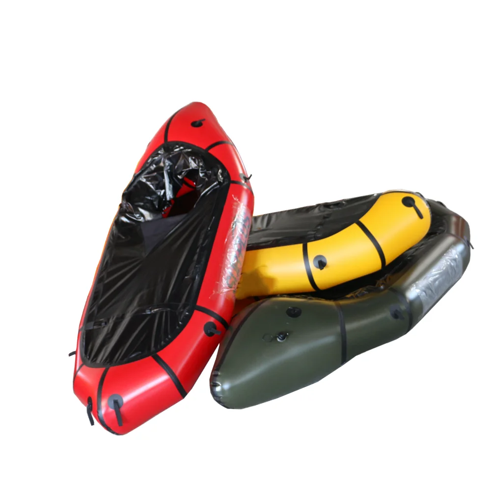 Custom light weight TPU 2 Person inflatable packraft/ bike raft paddle kayak