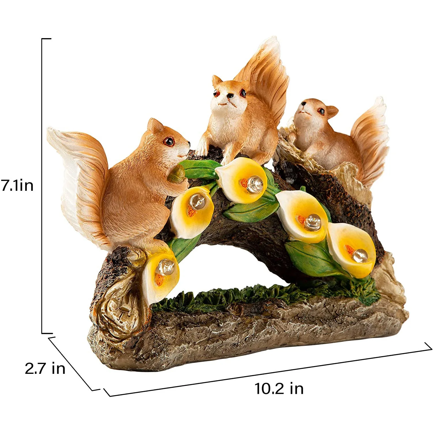 Garden ornament solar  garden statue squirrel solar powered lights animal figure for yard lawn home decoration gift