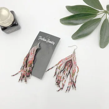 Factory wholesale  handmade lady Women Retro  Boho dream catcher Party Long dangle Ear Drop Earrings