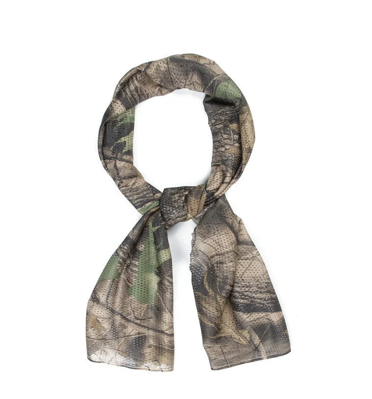 Scarf Camo Scarf Breathable Perforated Camouflage Pattern Rectangle Headband For Outdoor Activities