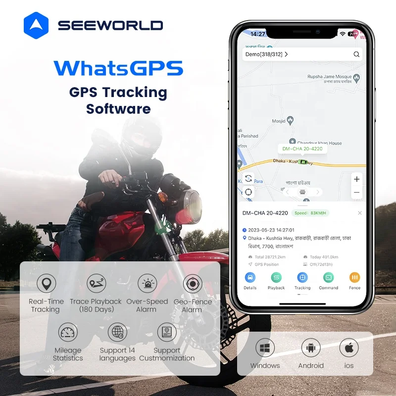 SEEWORLD Rastreador 4G GPS Locator Exterieur Track Device Vehicle Tracker Suitable Europe