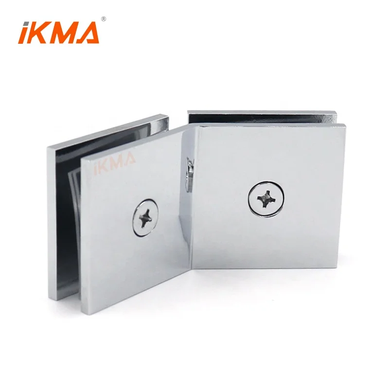 50*50mm double side mounting square Brass Chrome Plated fastener clamp for glass to glass