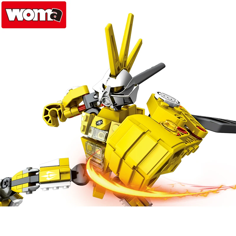 WOMA TOYS Boy Assembling Robot Model Small Building Blocks Bricks For Children Gift 2022 Boxing Robot Brinquedos