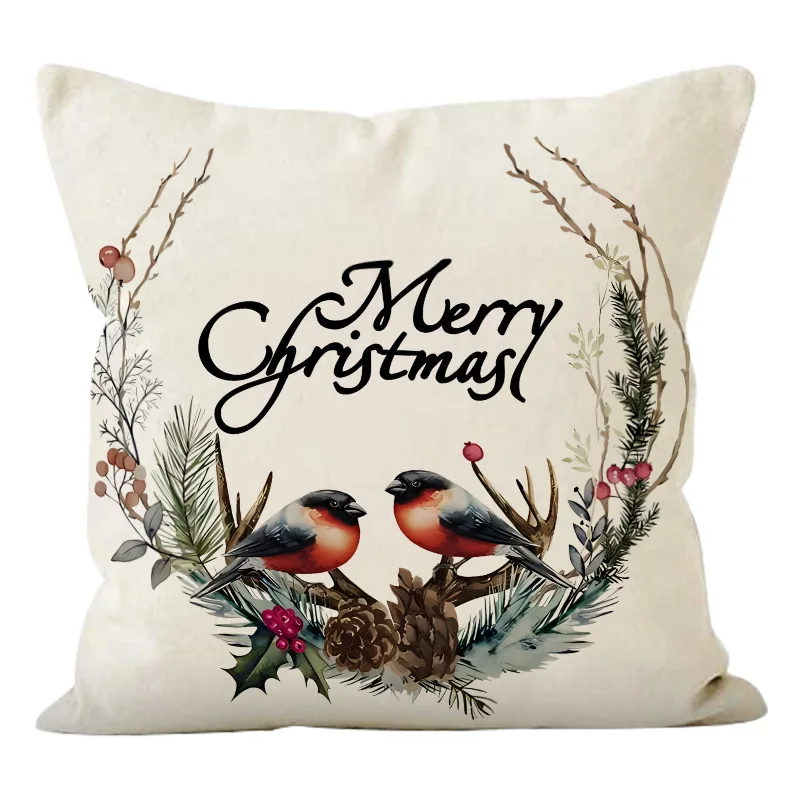Wholesale New style 45*45cm Christmas Linen Pillow cover Decorative cushion cover